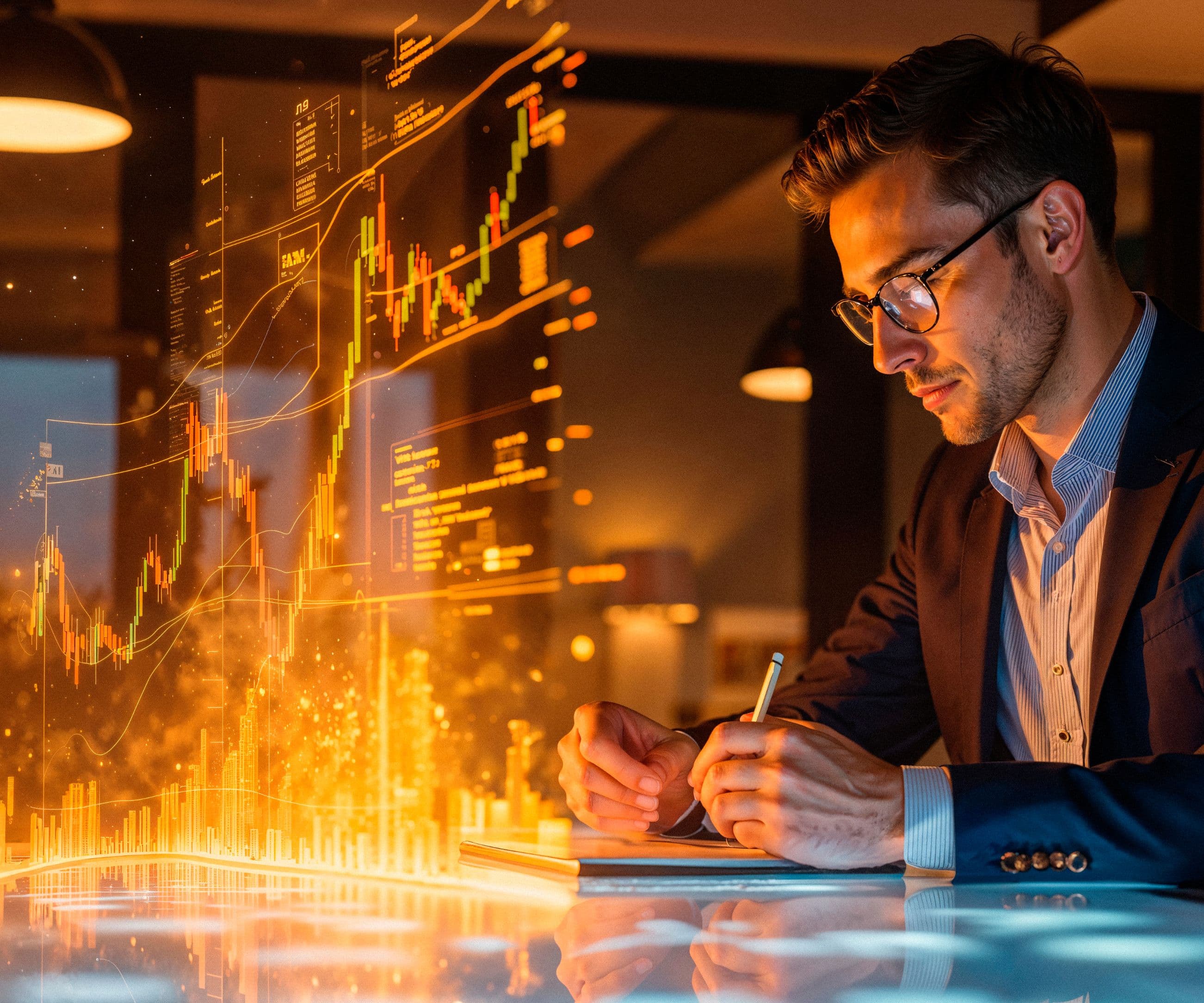 Professional working with data